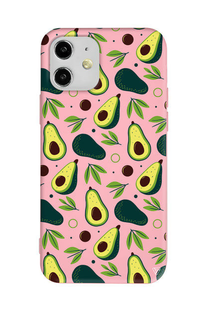 Avokado Deseni Lansman Model İçi Kadife Silikon Telefon Kılıfı
