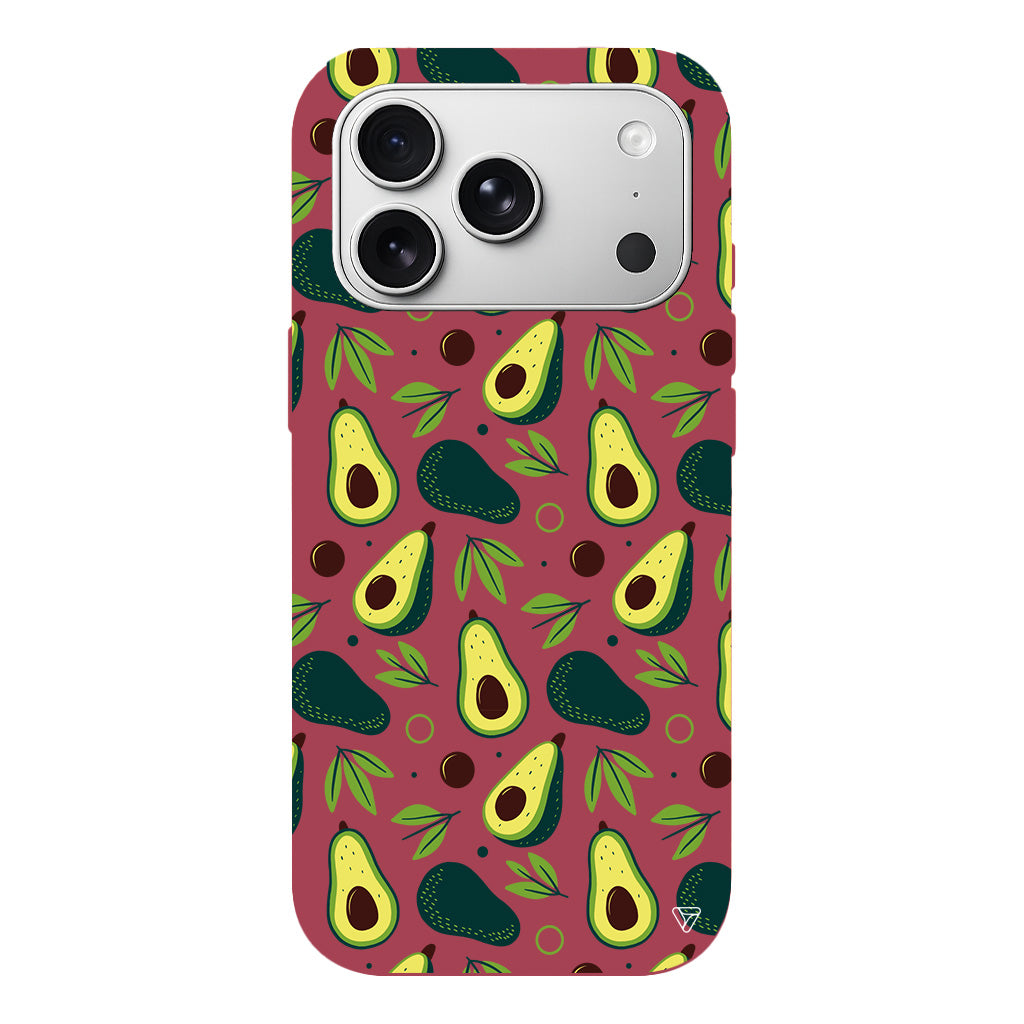 Avokado Deseni Lansman Model İçi Kadife Silikon Telefon Kılıfı