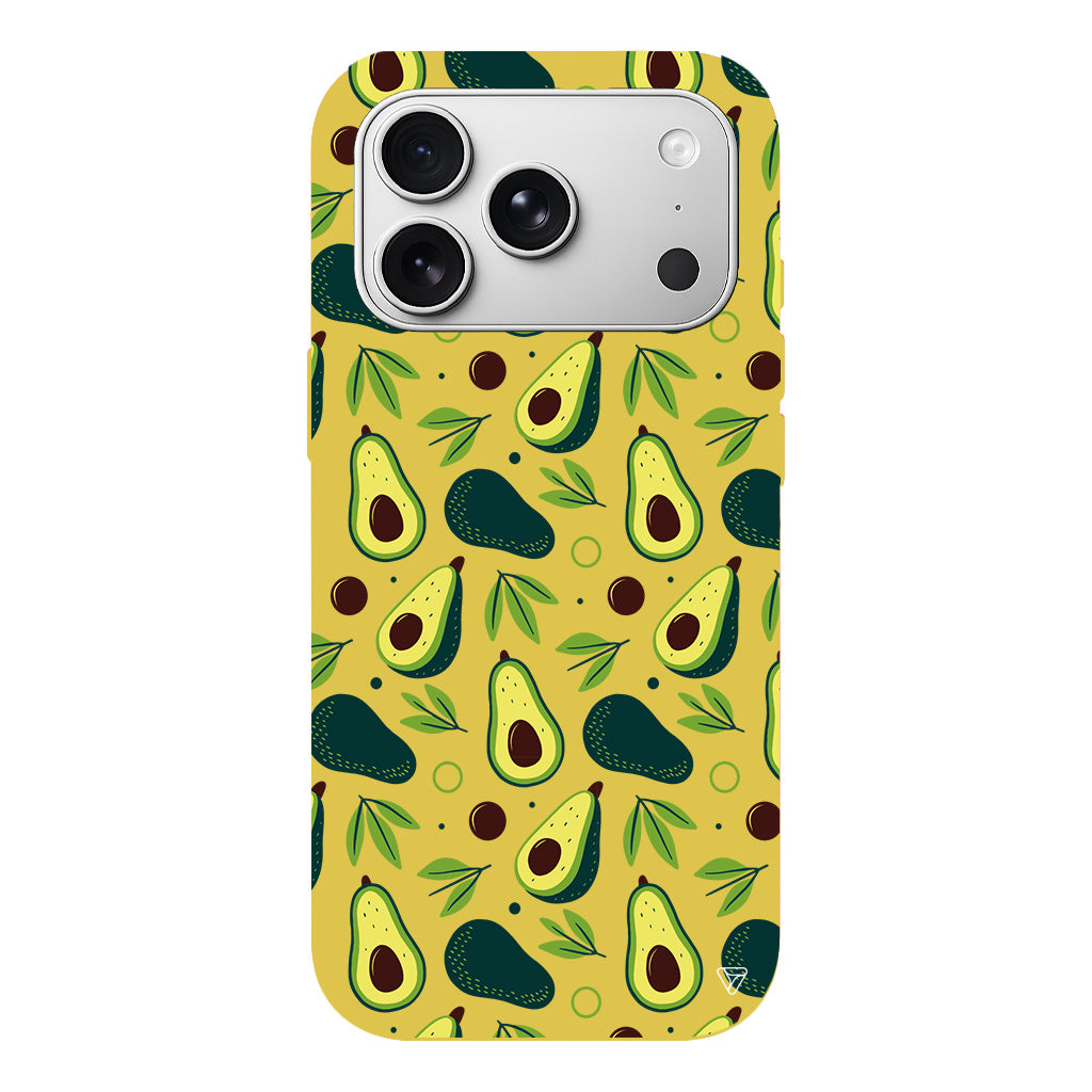 Avokado Deseni Lansman Model İçi Kadife Silikon Telefon Kılıfı