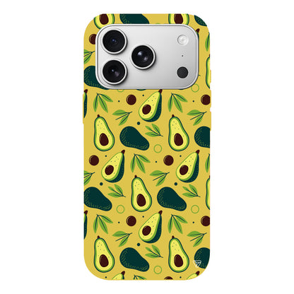 Avokado Deseni Lansman Model İçi Kadife Silikon Telefon Kılıfı
