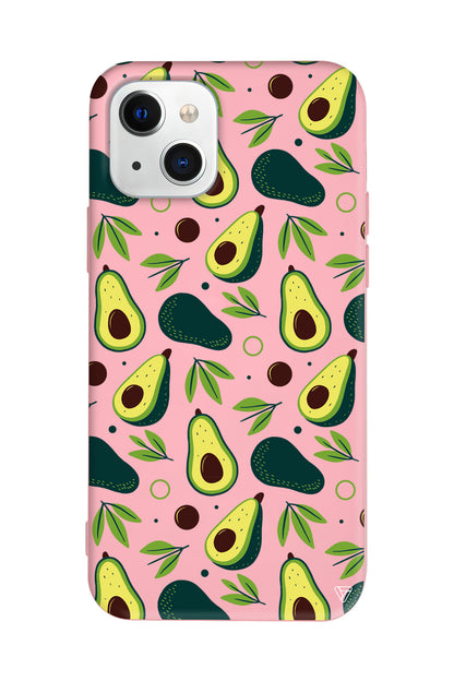 Avokado Deseni Lansman Model İçi Kadife Silikon Telefon Kılıfı