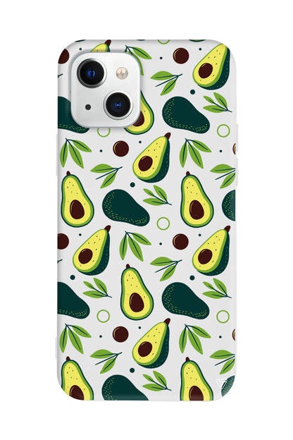 Avokado Deseni Lansman Model İçi Kadife Silikon Telefon Kılıfı