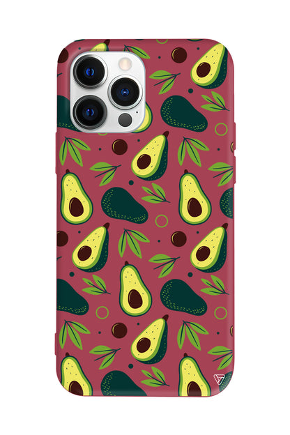 Avokado Deseni Lansman Model İçi Kadife Silikon Telefon Kılıfı