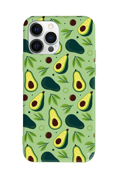 Avokado Deseni Lansman Model İçi Kadife Silikon Telefon Kılıfı