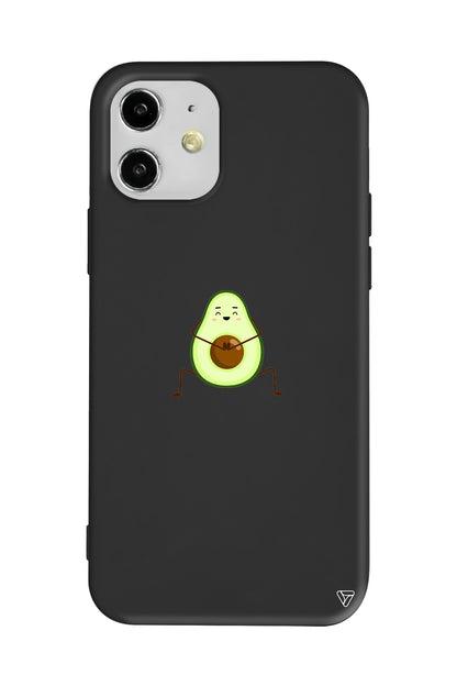 Cute Avokado Lansman Model İçi Kadife Silikon Telefon Kılıfı