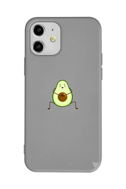 Cute Avokado Lansman Model İçi Kadife Silikon Telefon Kılıfı