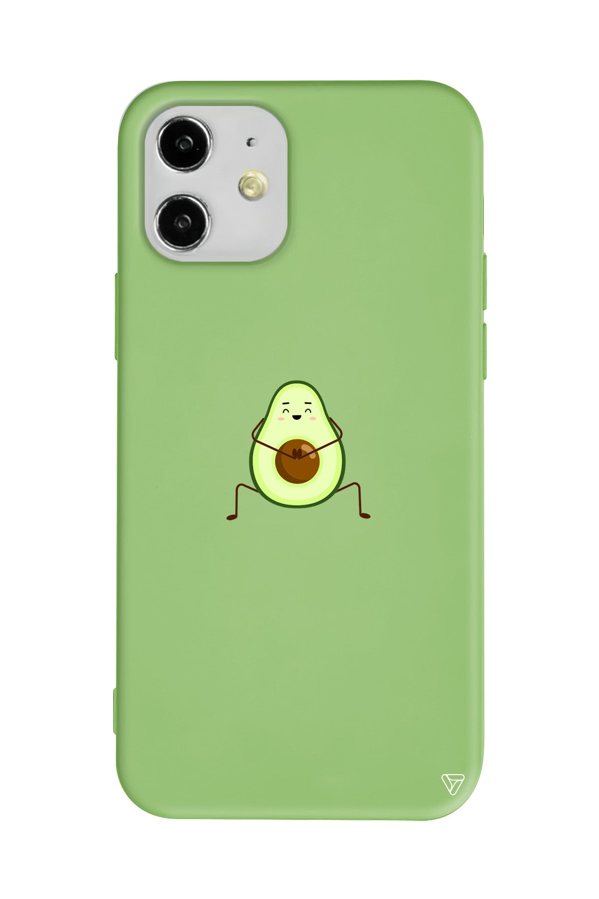 Cute Avokado Lansman Model İçi Kadife Silikon Telefon Kılıfı