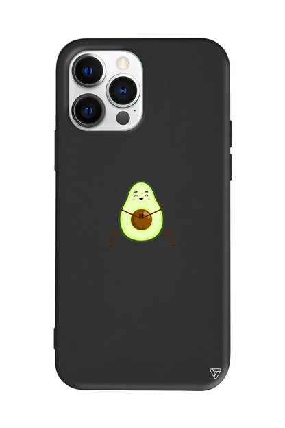 Cute Avokado Lansman Model İçi Kadife Silikon Telefon Kılıfı