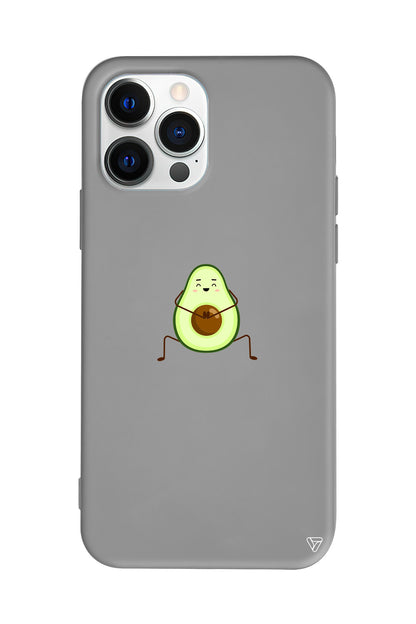 Cute Avokado Lansman Model İçi Kadife Silikon Telefon Kılıfı