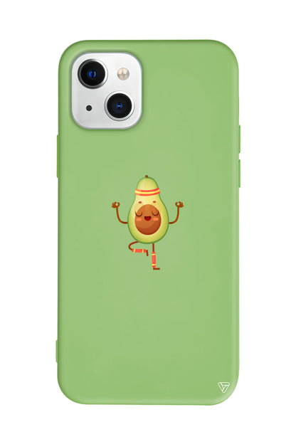 Peaceful Avokado Lansman Model İçi Kadife Silikon Telefon Kılıfı