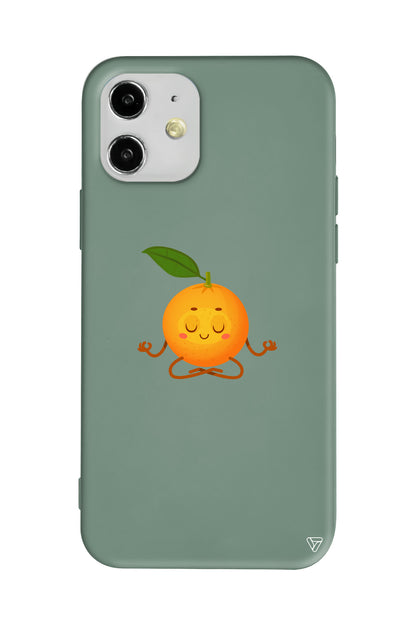 Meditasyon Portakal Lansman Model İçi Kadife Silikon Telefon Kılıfı