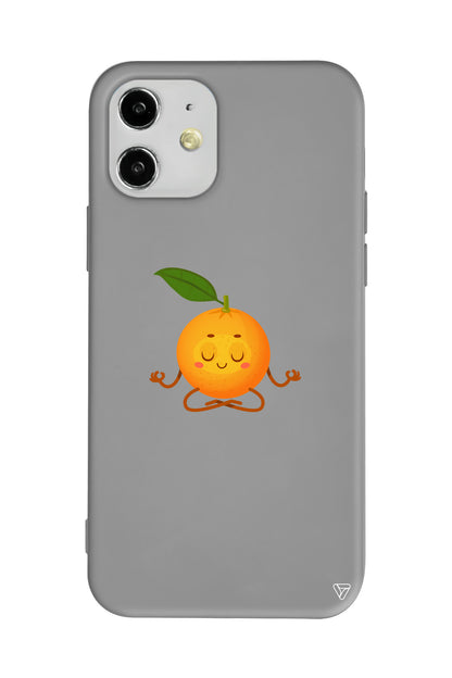 Meditasyon Portakal Lansman Model İçi Kadife Silikon Telefon Kılıfı