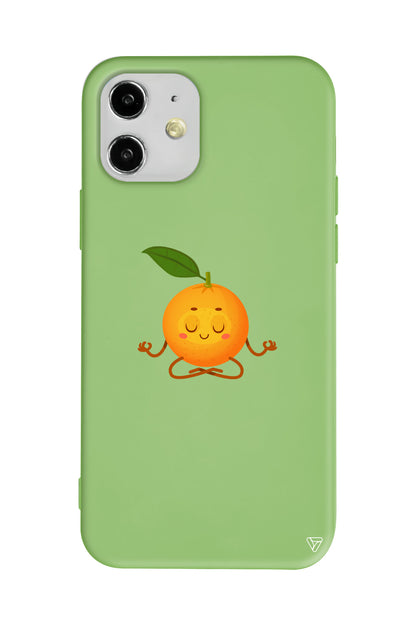 Meditasyon Portakal Lansman Model İçi Kadife Silikon Telefon Kılıfı