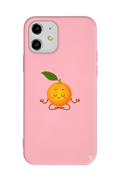 Meditasyon Portakal Lansman Model İçi Kadife Silikon Telefon Kılıfı