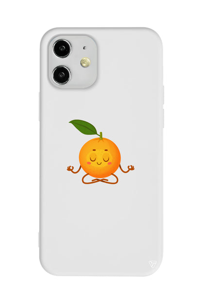 Meditasyon Portakal Lansman Model İçi Kadife Silikon Telefon Kılıfı