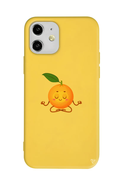 Meditasyon Portakal Lansman Model İçi Kadife Silikon Telefon Kılıfı