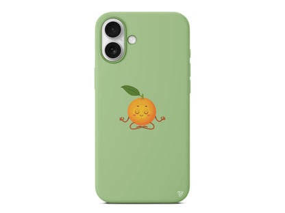 Meditasyon Portakal Lansman Model İçi Kadife Silikon Telefon Kılıfı