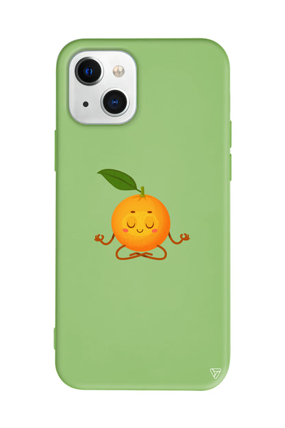 Meditasyon Portakal Lansman Model İçi Kadife Silikon Telefon Kılıfı