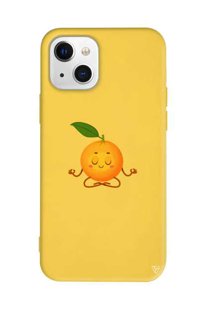 Meditasyon Portakal Lansman Model İçi Kadife Silikon Telefon Kılıfı