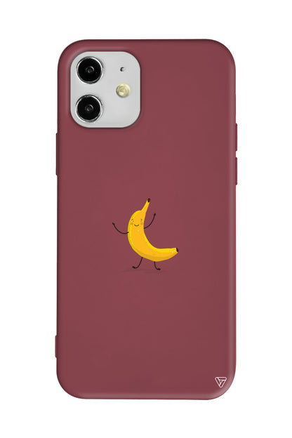 Cute Banana Lansman Model İçi Kadife Silikon Telefon Kılıfı