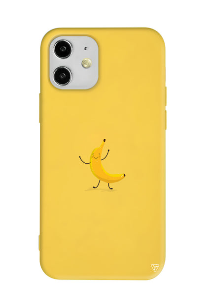 Cute Banana Lansman Model İçi Kadife Silikon Telefon Kılıfı