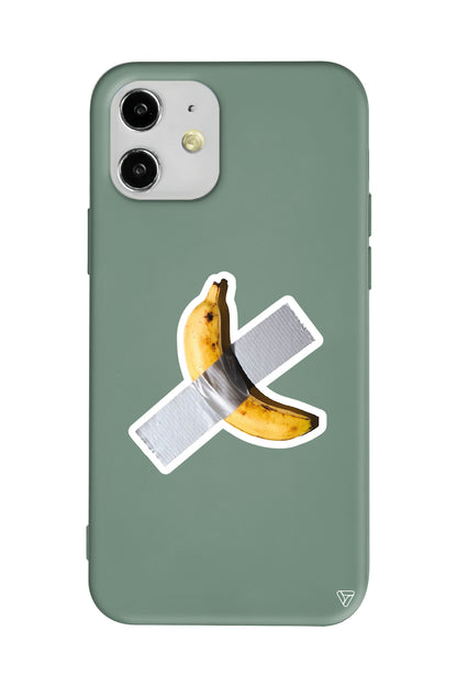 Duvara Bantlanmış Muz Lansman Model İçi Kadife Silikon Telefon Kılıfı