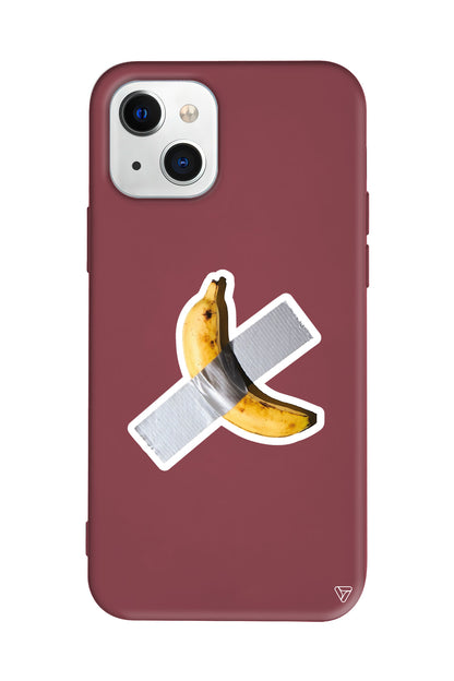 Duvara Bantlanmış Muz Lansman Model İçi Kadife Silikon Telefon Kılıfı