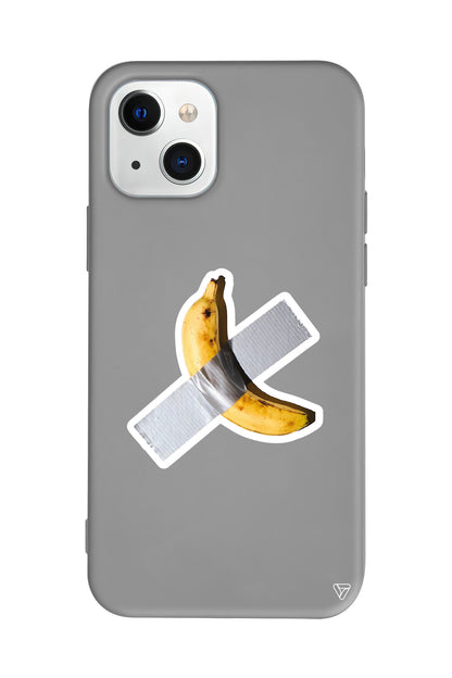 Duvara Bantlanmış Muz Lansman Model İçi Kadife Silikon Telefon Kılıfı