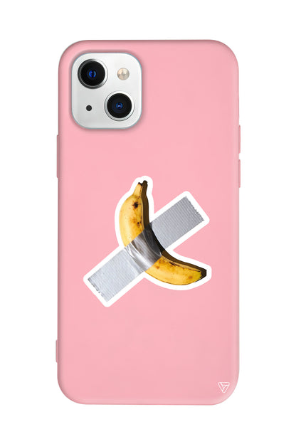 Duvara Bantlanmış Muz Lansman Model İçi Kadife Silikon Telefon Kılıfı
