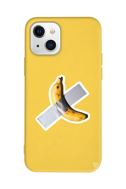 Duvara Bantlanmış Muz Lansman Model İçi Kadife Silikon Telefon Kılıfı