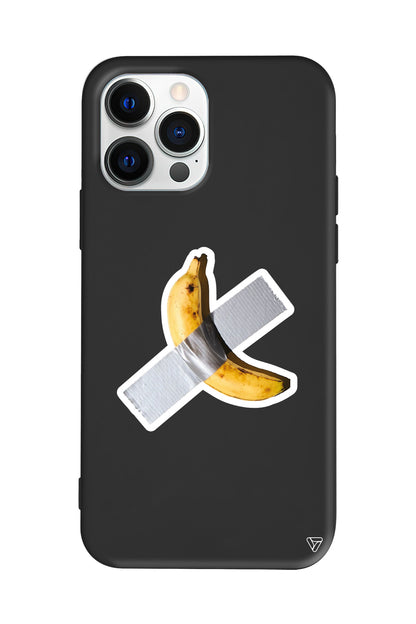 Duvara Bantlanmış Muz Lansman Model İçi Kadife Silikon Telefon Kılıfı