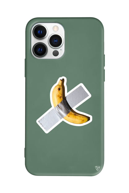 Duvara Bantlanmış Muz Lansman Model İçi Kadife Silikon Telefon Kılıfı