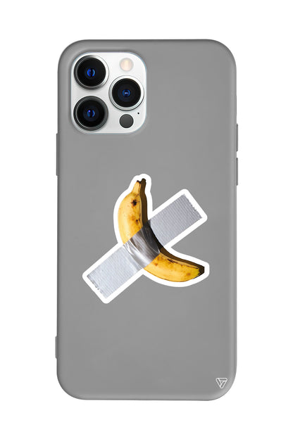 Duvara Bantlanmış Muz Lansman Model İçi Kadife Silikon Telefon Kılıfı