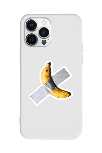 Duvara Bantlanmış Muz Lansman Model İçi Kadife Silikon Telefon Kılıfı