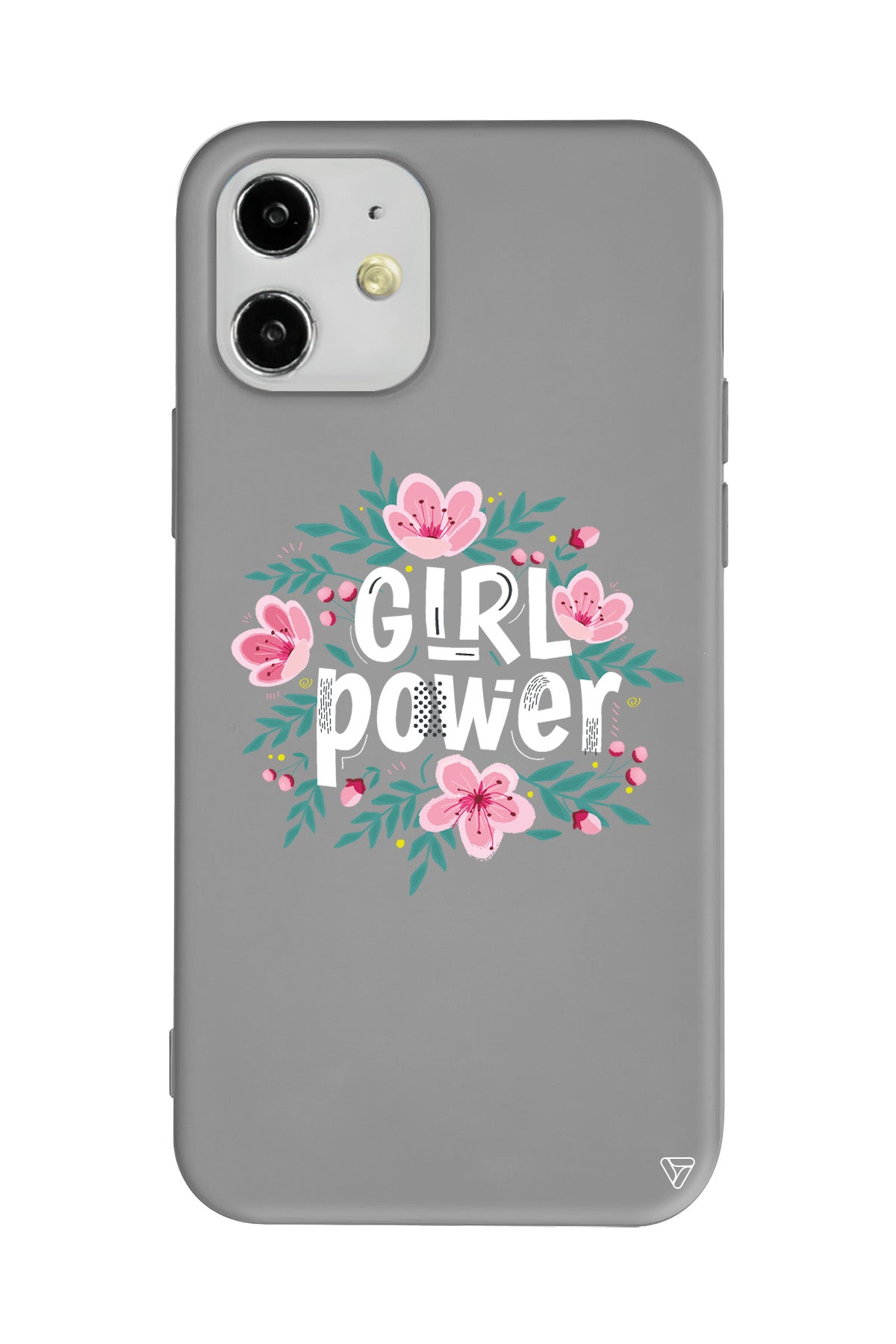 Çiçekli Girl Power Lansman Model İçi Kadife Silikon Telefon Kılıfı