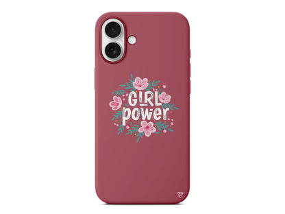 Çiçekli Girl Power Lansman Model İçi Kadife Silikon Telefon Kılıfı – Plus Serisine Özel