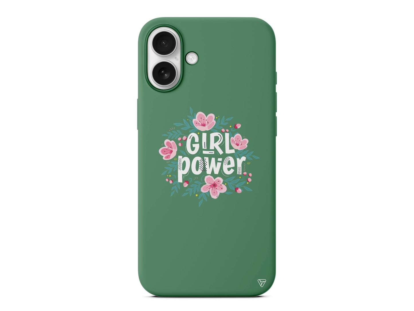 Çiçekli Girl Power Lansman Model İçi Kadife Silikon Telefon Kılıfı