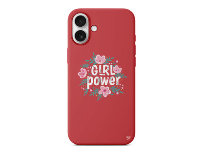 Çiçekli Girl Power Lansman Model İçi Kadife Silikon Telefon Kılıfı – Plus Serisine Özel