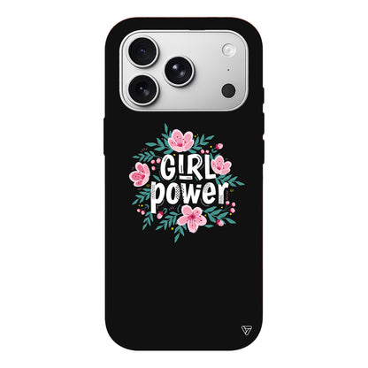 Çiçekli Girl Power Lansman Model İçi Kadife Silikon Telefon Kılıfı