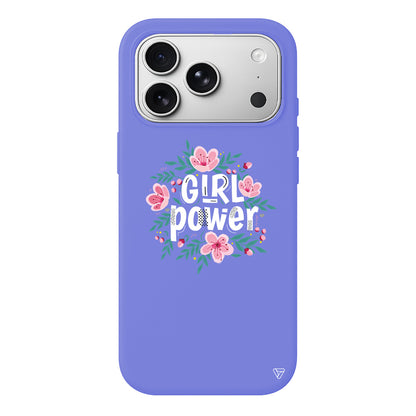 Çiçekli Girl Power Lansman Model İçi Kadife Silikon Telefon Kılıfı
