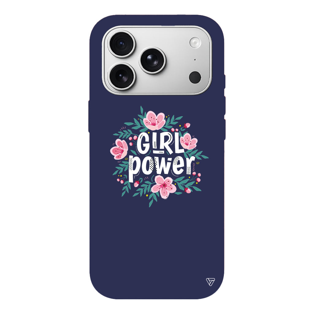Çiçekli Girl Power Lansman Model İçi Kadife Silikon Telefon Kılıfı