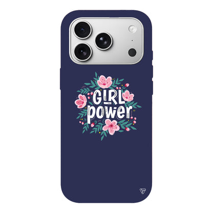 Çiçekli Girl Power Lansman Model İçi Kadife Silikon Telefon Kılıfı