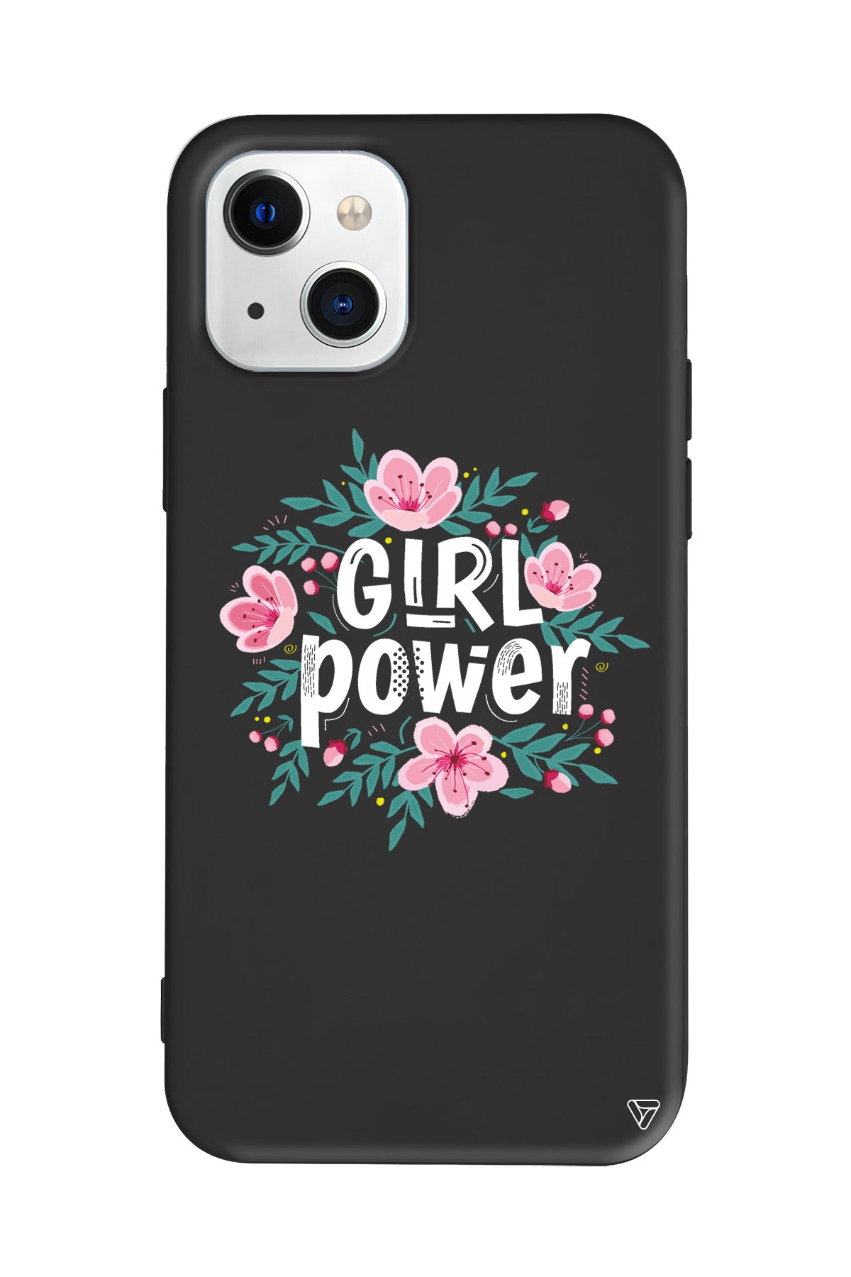 Çiçekli Girl Power Lansman Model İçi Kadife Silikon Telefon Kılıfı