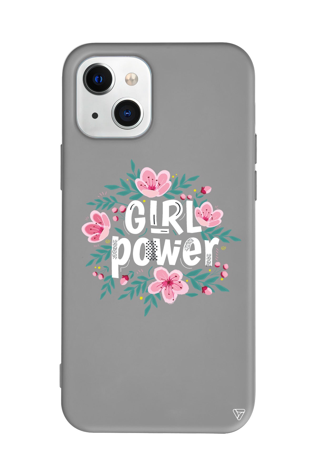 Çiçekli Girl Power Lansman Model İçi Kadife Silikon Telefon Kılıfı