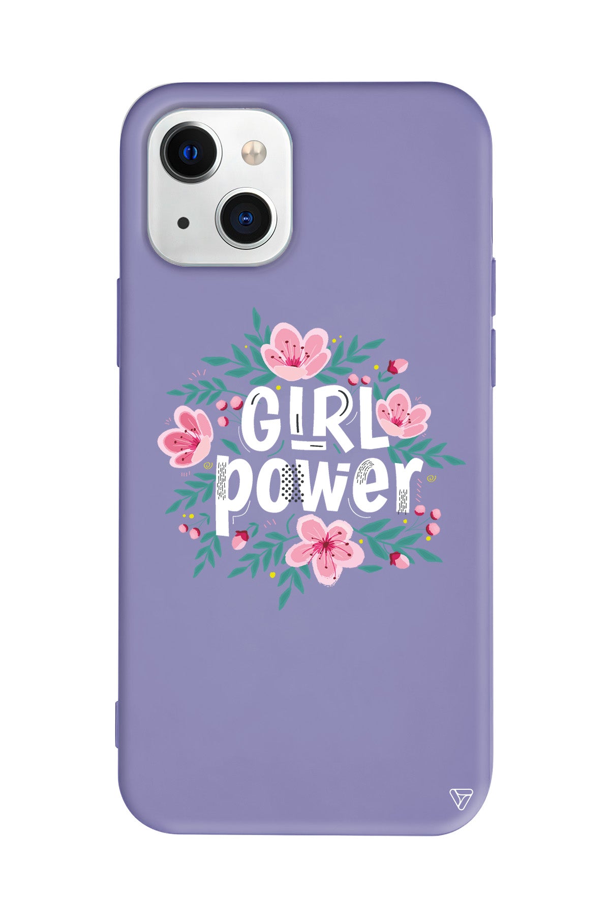 Çiçekli Girl Power Lansman Model İçi Kadife Silikon Telefon Kılıfı