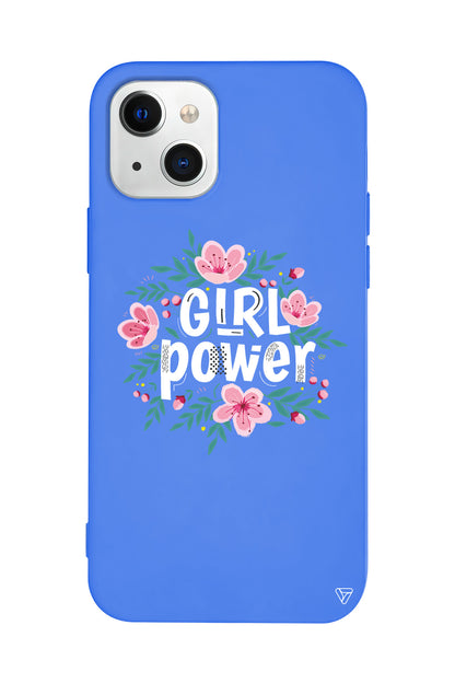 Çiçekli Girl Power Lansman Model İçi Kadife Silikon Telefon Kılıfı