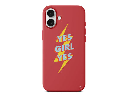 Yes Girl Lansman Model İçi Kadife Silikon Telefon Kılıfı – Plus Serisine Özel