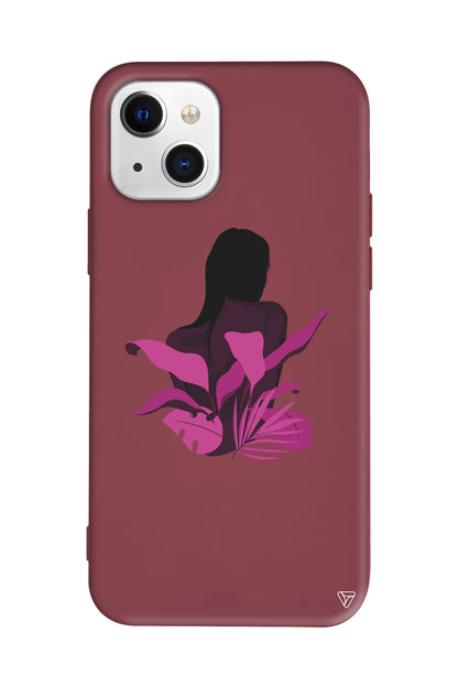 Mor Cicek Lansman Model İçi Kadife Silikon Telefon Kılıfı – Plus Serisine Özel