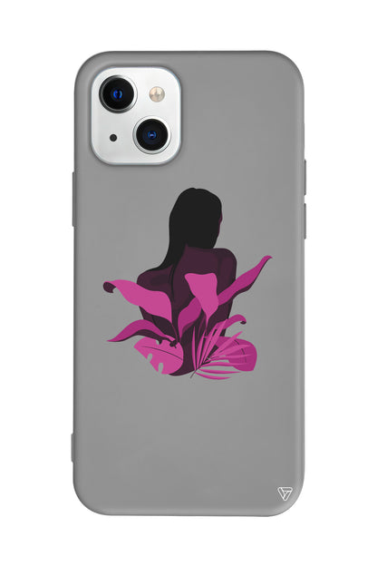 Mor Cicek Lansman Model İçi Kadife Silikon Telefon Kılıfı – Plus Serisine Özel