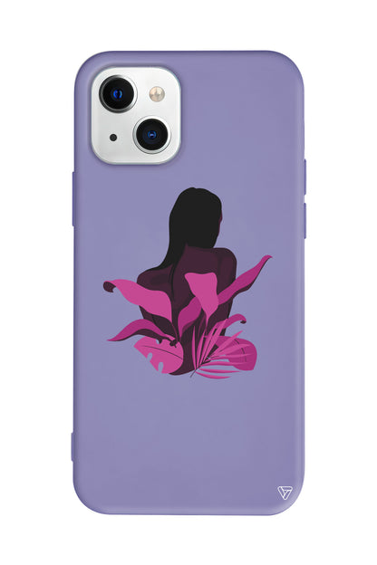 Mor Cicek Lansman Model İçi Kadife Silikon Telefon Kılıfı – Plus Serisine Özel